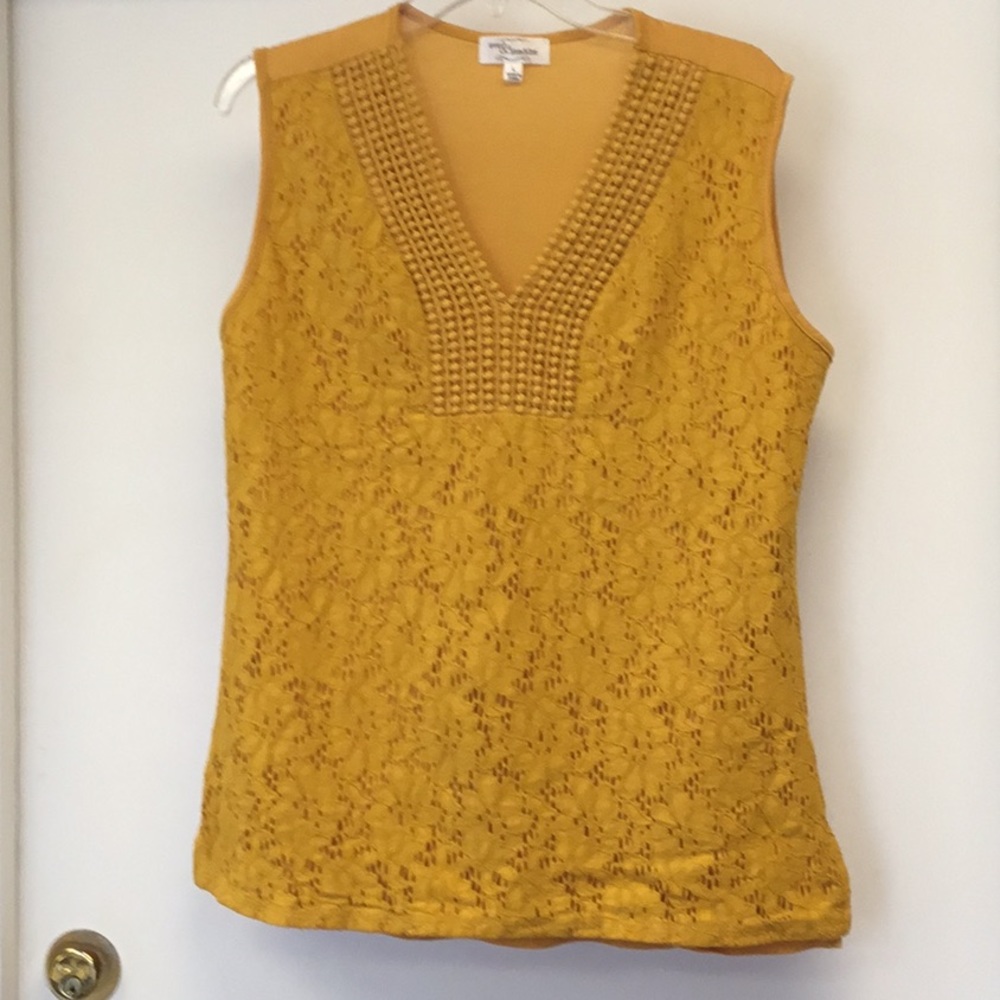 Eve & Maddie mustard yellow Sleeveless Top med